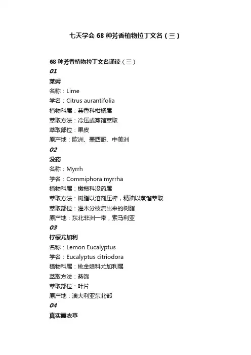 七天学会68种芳香植物拉丁文名（三）