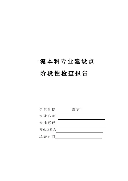 一流本科专业建设点阶段性检查报告【模板】