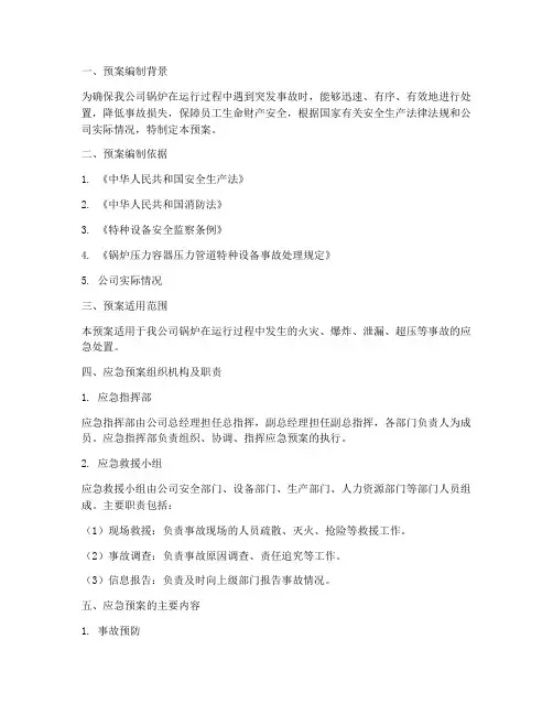 锅炉应急预案记录