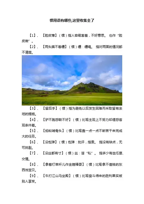 惯用语有哪些,这里收集全了