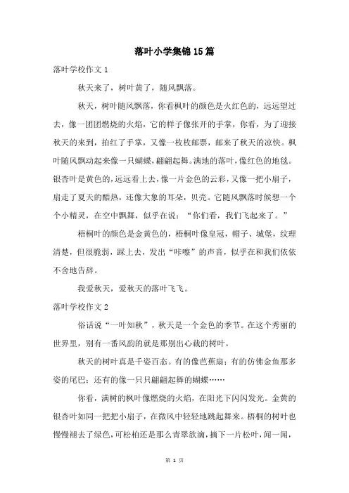 落叶小学集锦15篇