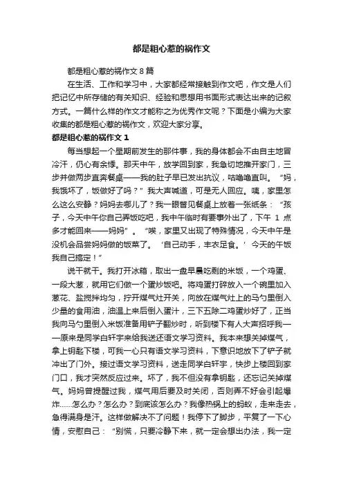 都是粗心惹的祸作文