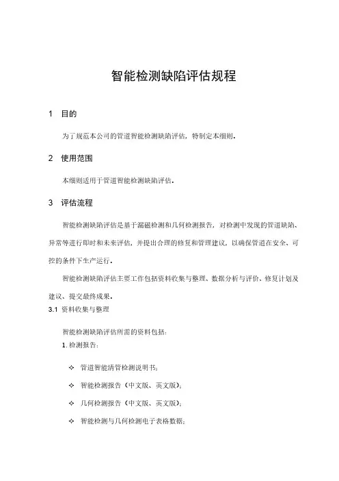 智能检测缺陷评估规程