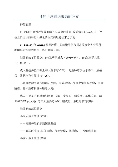 神经上皮组织来源的肿瘤