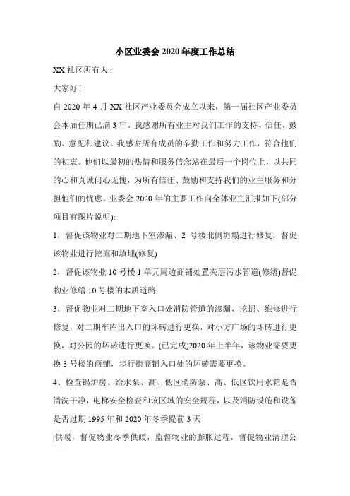 小区业委会2020年度工作总结_0.doc