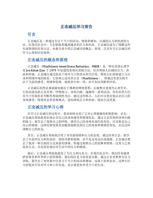 正念减压学习报告