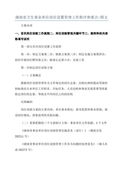 湖南省卫生事业单位岗位设置管理工作程序和要点-图文