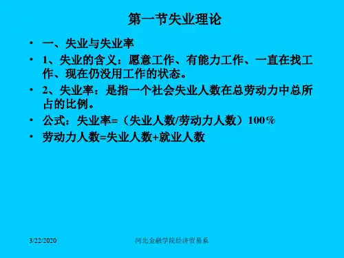 第六讲失业和通货膨胀