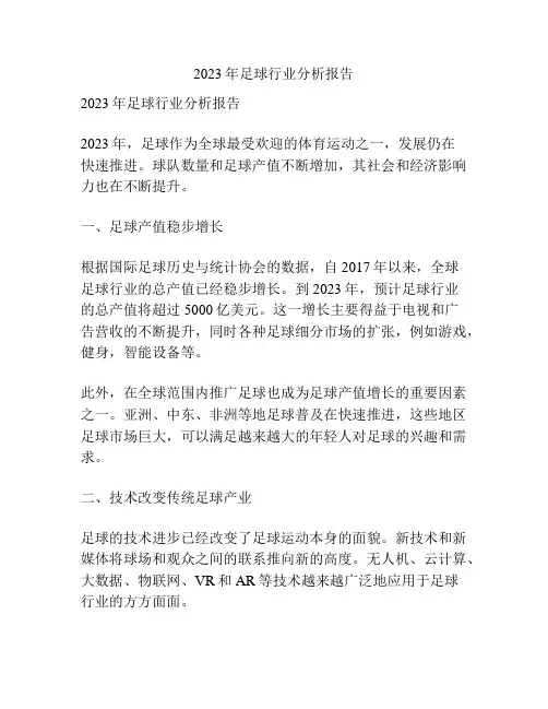 2023年足球行业分析报告