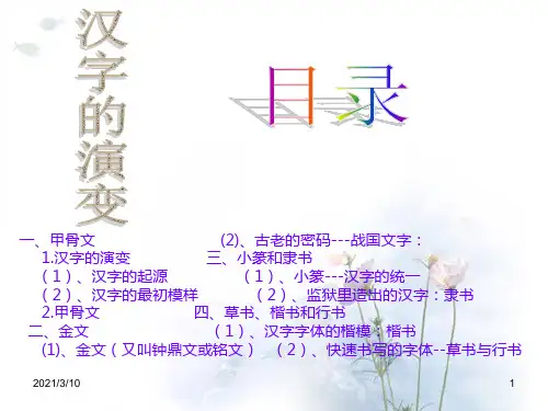 汉字的演变PPT