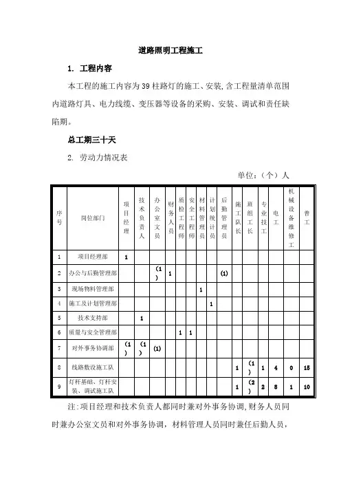 道路照明工程施工