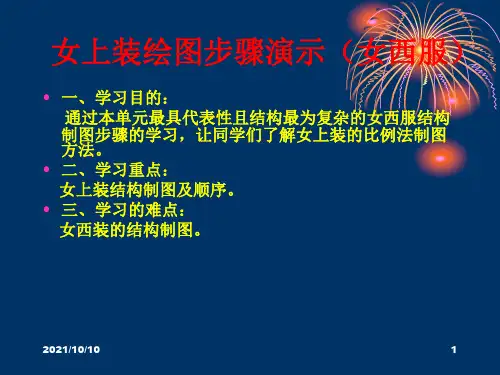 女上装绘图步骤演示(女西服为例)