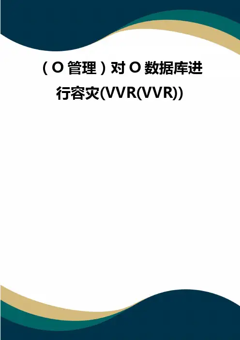 (O管理)对O数据库进行容灾(VVR(VVR))(品质)