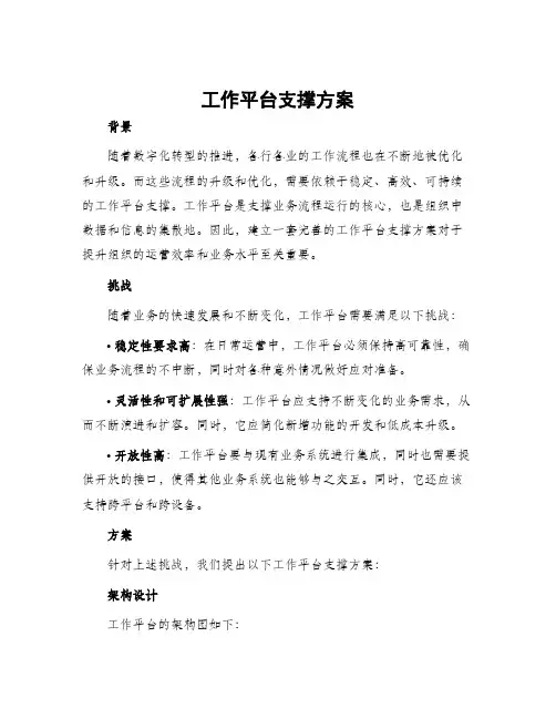 工作平台支撑方案