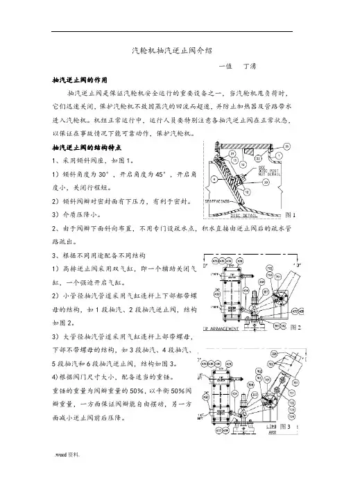 汽轮机抽汽逆止阀的介绍