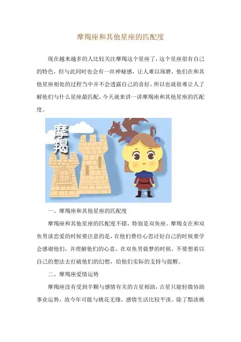 摩羯座和其他星座的匹配度