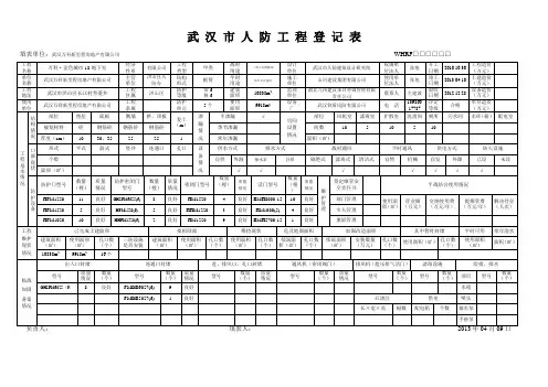 武汉市人防工程登记表  万科