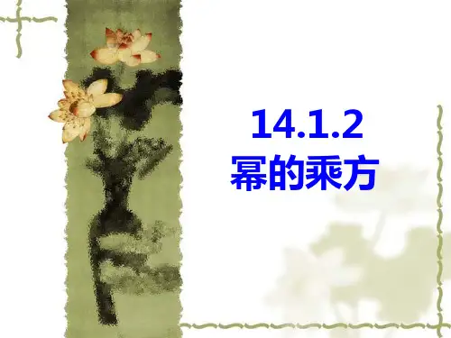 人教版八年级数学上册课件：14.1.2  幂的乘方(共16张PPT)