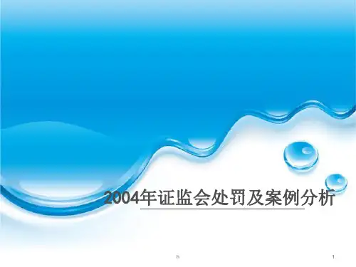 04年证监会处罚及案例分析