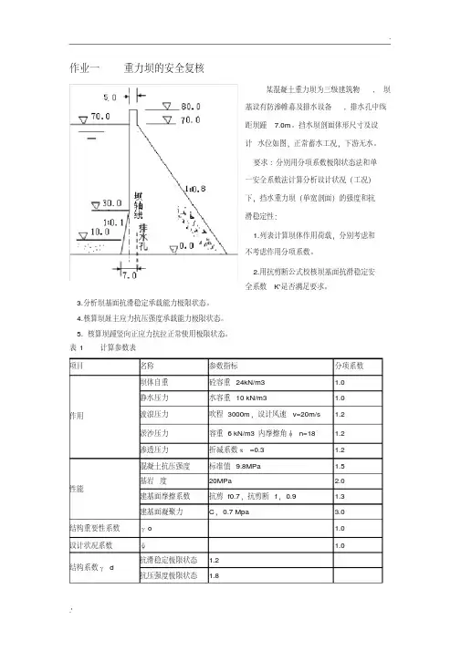 作业一重力坝的稳定应力分析