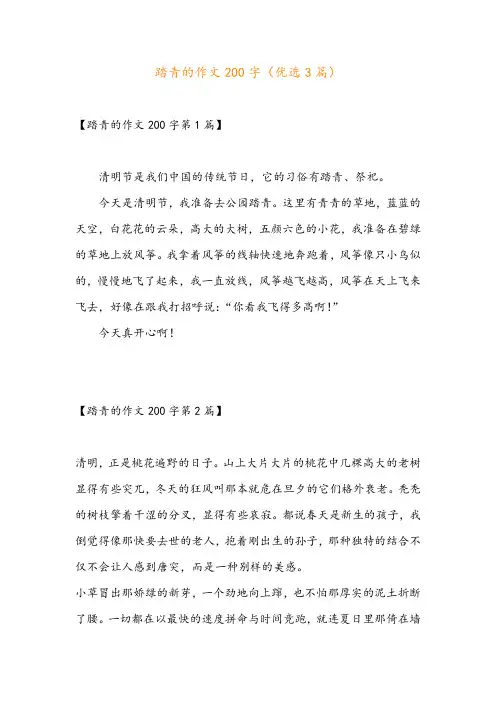 踏青的作文200字(优选3篇)