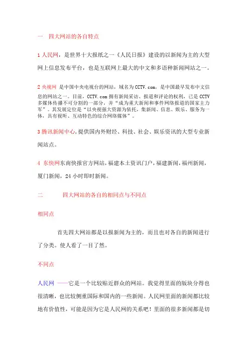 网站的特点