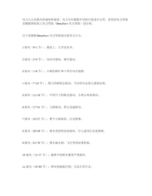 风力大小知识