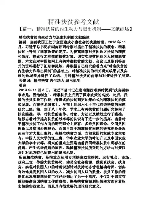 精准扶贫参考文献