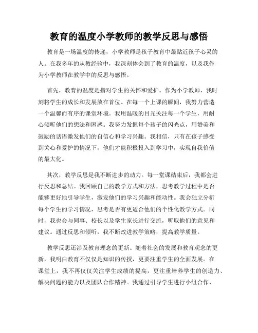 教育的温度小学教师的教学反思与感悟