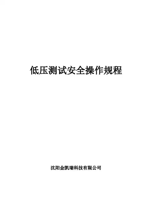 低压测试安全操作规程