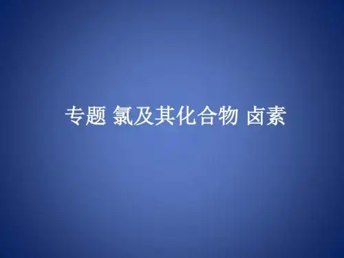 高考化学一轮复习 非金属及其化合物 专题 氯及其化合物 卤素课件