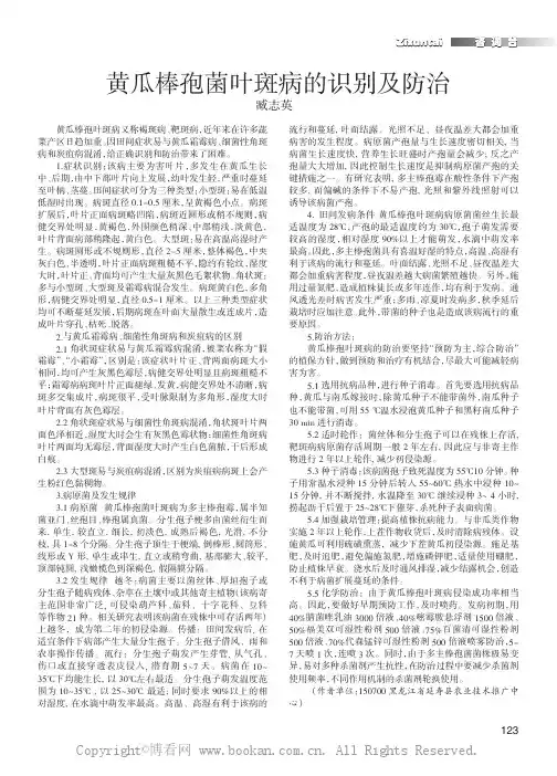 黄瓜棒孢菌叶斑病的识别及防治