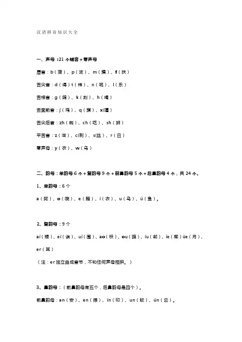 汉语拼音知识大全