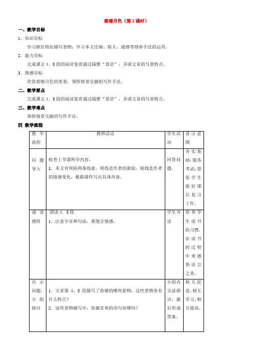 高中语文人教版高中必修2第一单元-荷塘月色2