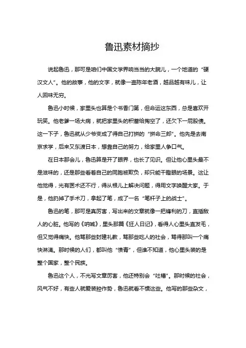 鲁迅素材摘抄