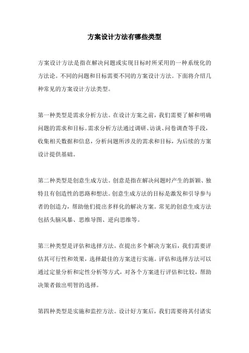 方案设计方法有哪些类型