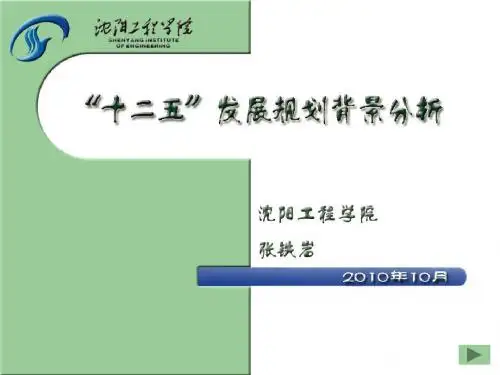 “十二五”发展规划背景分析(FINAL)