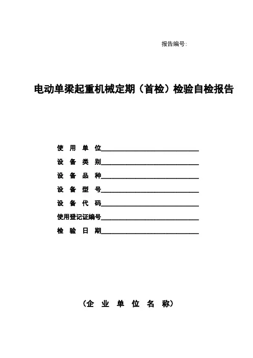 1、电动单梁起重机定检(首检)企业自检