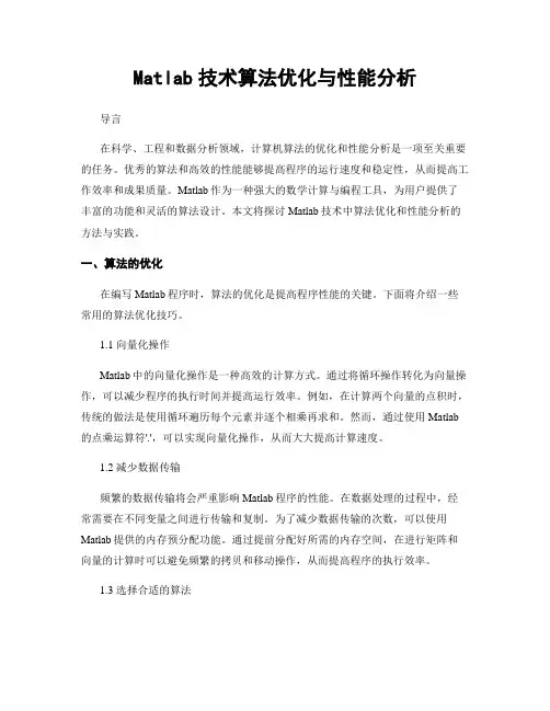 Matlab技术算法优化与性能分析