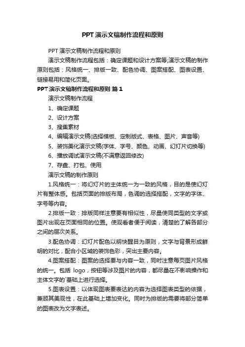 PPT演示文稿制作流程和原则