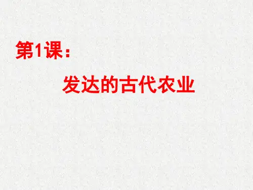 人教版高中历史必修二第1课：发达的古代农业(共24张PPT)