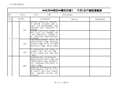 分户验收查验表