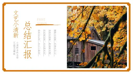 简约枫叶年终总结汇报PPT模板