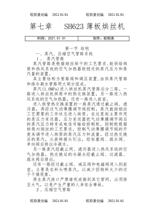 薄板烘丝机说明介绍模板之欧阳美创编
