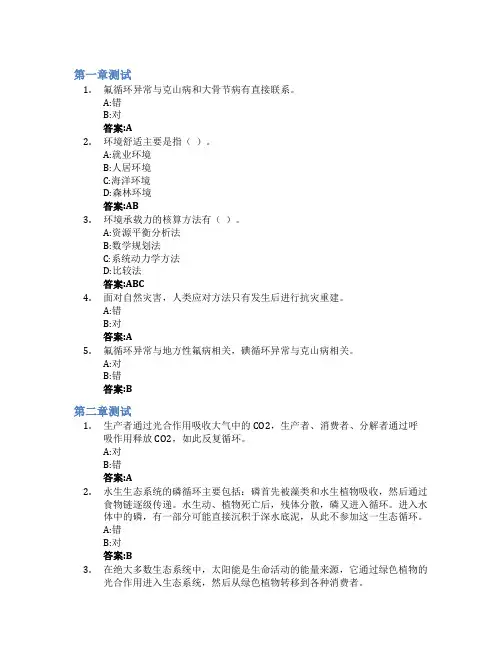 环境保护导论智慧树知到答案章节测试2023年中国石油大学(华东)