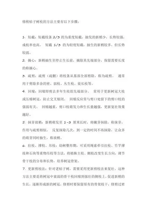 修剪桔子树枝的方法