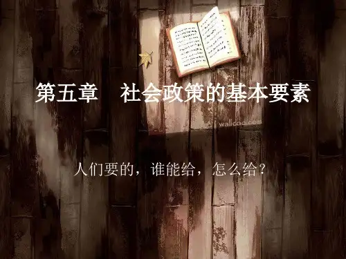 5.社会政策的基本要素