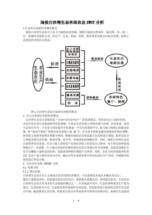 白沙湾生态休闲农业SWOT分析