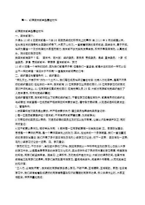 团支部经验交流材料