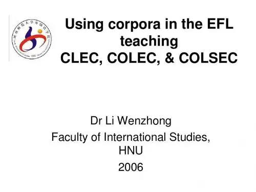 在英语教学中运用集合法Using corpora in the EFL teaching